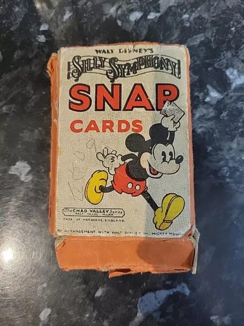 Walt Disney 1930’s Silly Symphony Snap Card Game Mickey Mouse