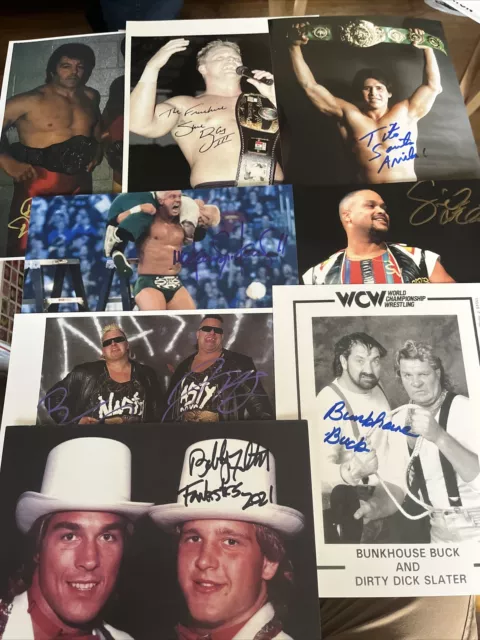 Lot of 8 Signed Autographed Pro Wrestling 8x10 Photos ECW WWE WWF AEW WCW TNA #2