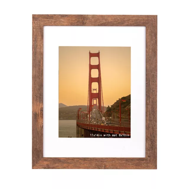 11x14 Wood Picture Frame Set with Mat 8x10 Photo Frame Wall Mounting Home Decor