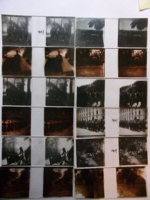 LOT DE 8 PLAQUES PHOTOGRAPHIQUES COULEUR ILFORD LANTERNS 13X6 cm DÉBUT