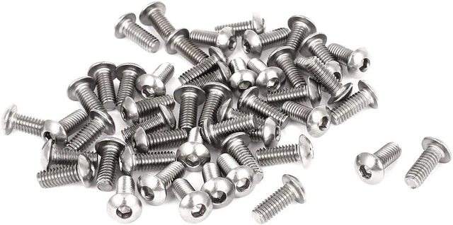 Uxcell M4X10Mm Stainless Steel Hex Socket Button Head Screws Bolts 50 Pcs