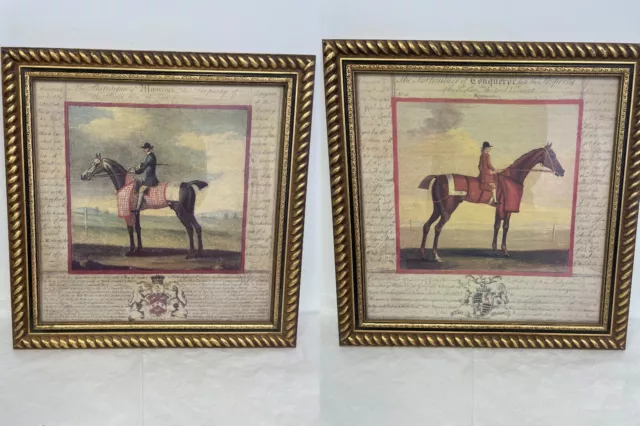 x2 BLACK HORSE Cheval Noir & ROAN HORSE Cheval Rouan - BOMBAY COMPANY Framed