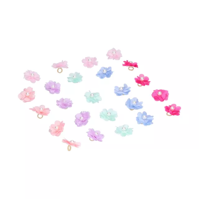 24PCS Set Bows Rubber Bands Hair Grooming Accessory Small Dog Cat Puppy Pet