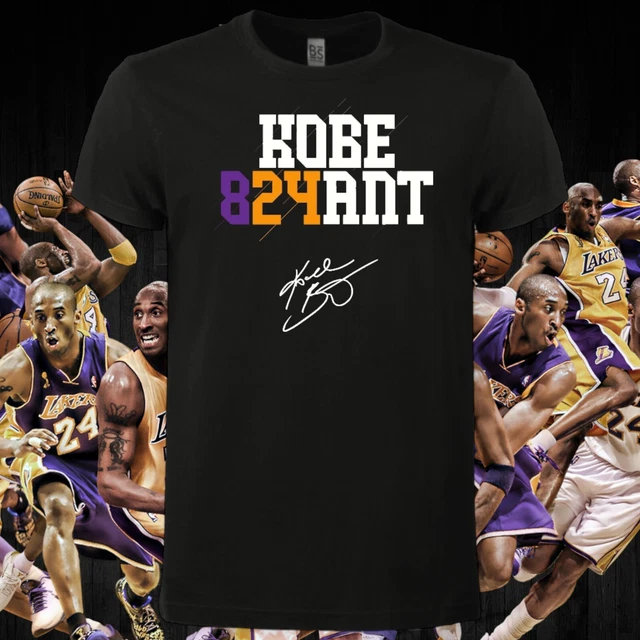 T-Shirt Kobe Bryant 8 24 Nba Los Angeles Lakers Nera Black Mamba Signed