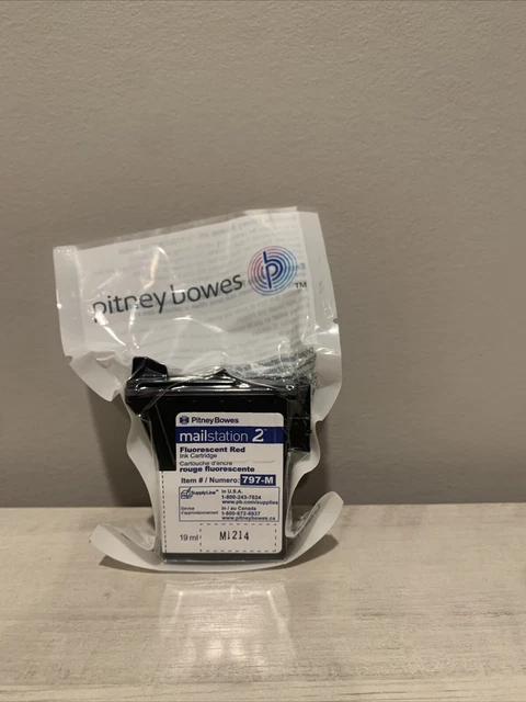 Pitney Bowes 797-M Genuine Sealed Mailstation 2 Fluorescent Red Ink