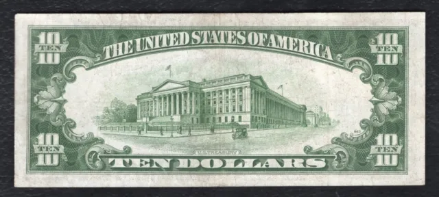 Fr. 2309 1934-A $10 Ten Dollars “North Africa” Silver Certificate Very Fine+ (D) 2