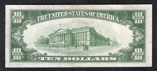 Fr. 2309 1934-A $10 Ten Dollars “North Africa” Silver Certificate Very Fine+ (D) 2