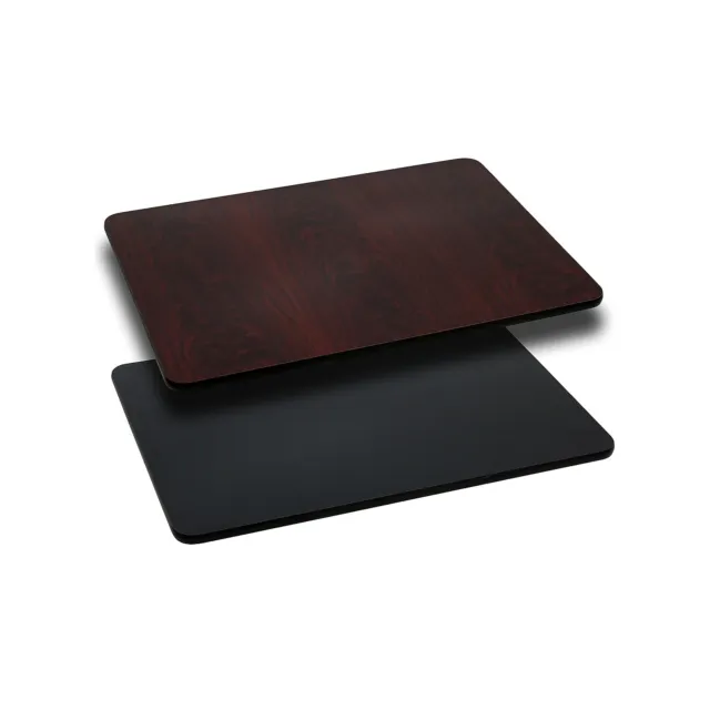 Flash Furniture 24 x 30 Laminate Rectangle Table Top Black/Mahogany (XUMBT2430)