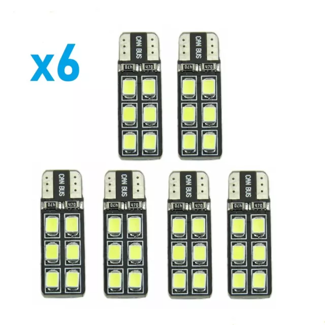 Bombillas T10 LED Canbus, 5500k 12SMD 5W5, DC12V, posicion, matricula, interior.