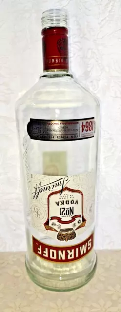 Smirnoff Vodka 1.5 Litre Optic Bottle - Upside Down Label, Craft, Man Cave, Bar