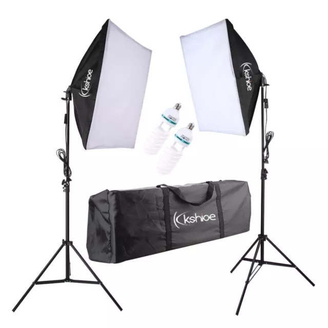 Kshioe 2 x Profi Fotostudio Foto Studioset Softbox Fotolampe Stativ mit Tasche