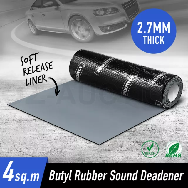 2.7mm 50x800cm Car Butyl Rubber Sound Deadener Insulation Mat 4m² Sound