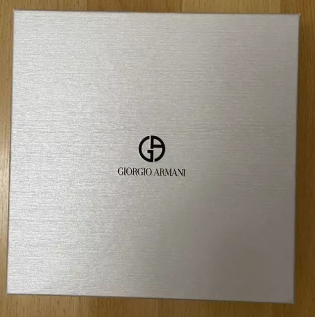 Giorgio Armani Silver Empty Signature Gift Box 6'' x 6'x 2”