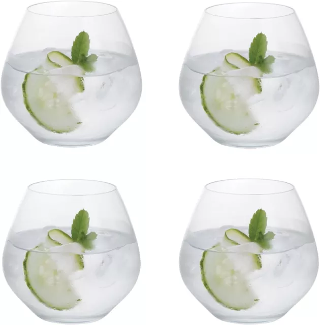 Stemless Glasses 440ml Set of 4 Tumblers Whiskey Water Wine Glass Gift Boxed UK