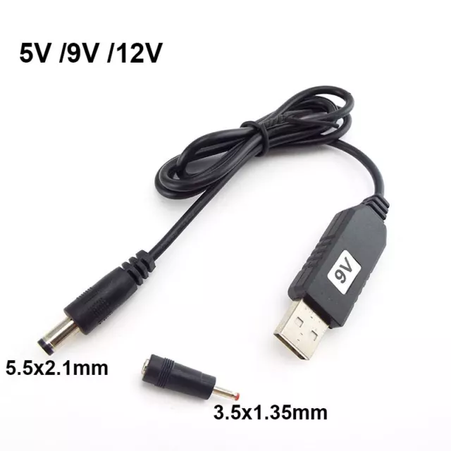 USB DC 5V to DC 9V 12V Converter Step up Power Module 2.1x5.5mm Male Plug Cable