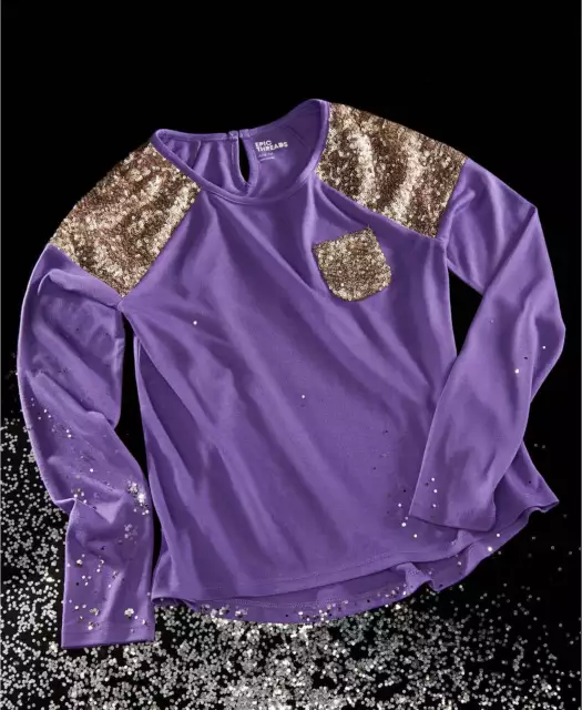 Epic Threads Big Girls Sequin Top Purple