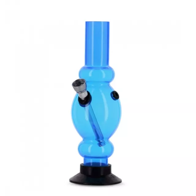 mini bong droit ovale en acrylique bleu