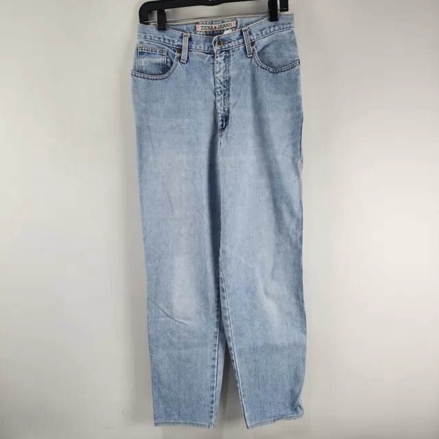 Zena Jeans Womens Size 12 Mom Vintage High Rise Light White Wash