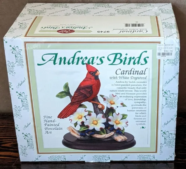 1992 Andrea by Sadek CARDINAL Bird Figurine #9745 in Box