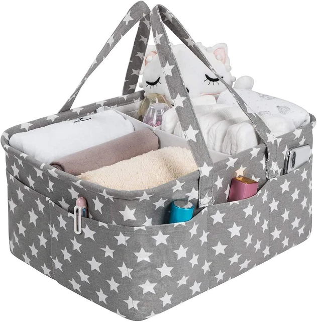 Baby Diaper Caddy Large Collapsible Nursery Organizer Storage Basket for Boy Gir