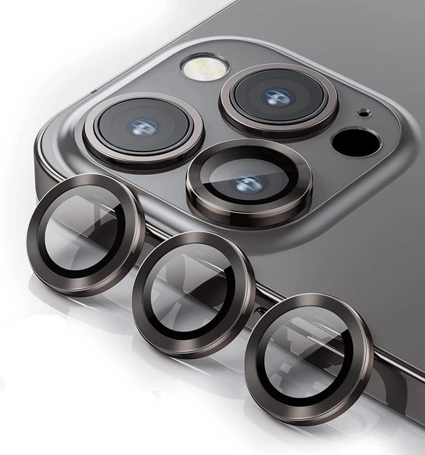 For iPhone 14 Pro Max 14 Plus Metal Ring Tempered Glass HD Camera Lens Protector