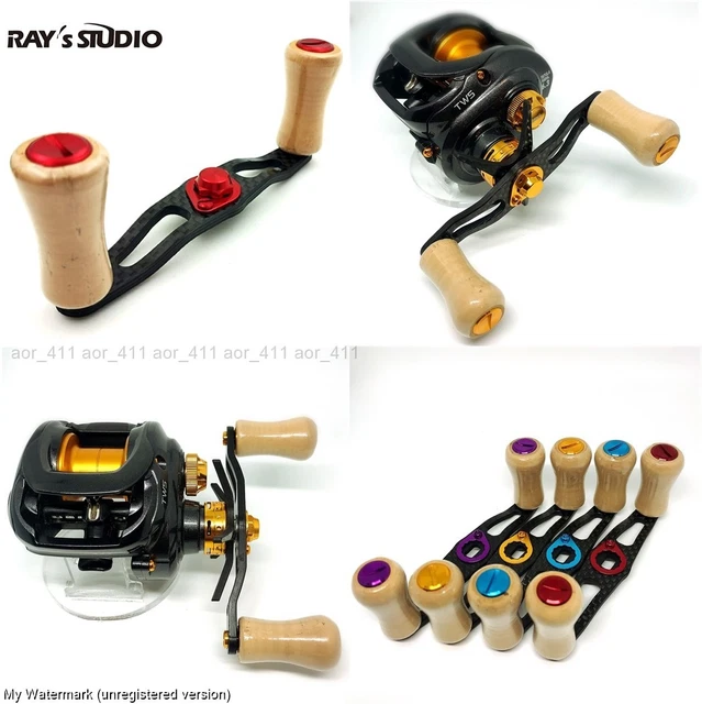 Carbon Fiber Fishing Reel Handle With Rubber Cork Knobs - 106mm, Fits Multiple Brands