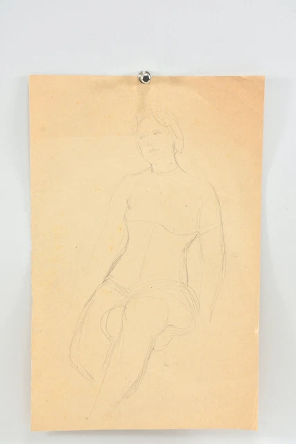 L85T12 estate Ernesto de Fiori (1884-1945) sketch, woman in bodice