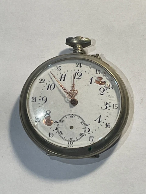 Ancienne Montre Gousset En Argent Massif - À Réviser Ou Pour Pièces, Occasion, Unisexe
