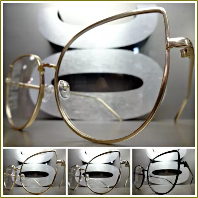 Oversized Exaggerated Retro Cat Eye Style Clear Lens EYE GLASSES Large Big Frame