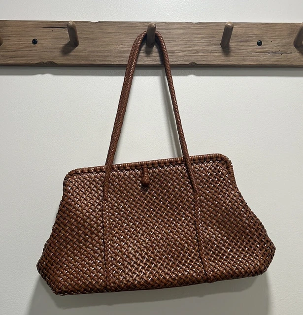 Vintage Monsac Brown Woven Leather Purse Handbag