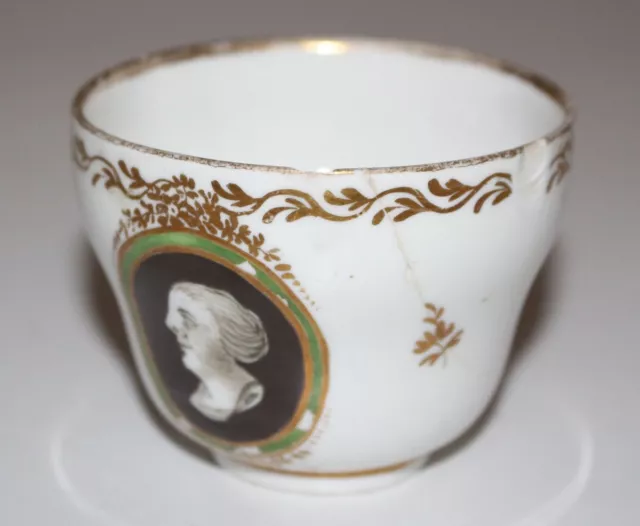 Alt Wien original Tasse Portrait Barock Grisaillemalerei Golddekor 1789