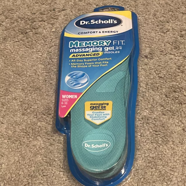 Dr Scholl's Memory Fit Massaging Gel Insoles for Women Size 6-10