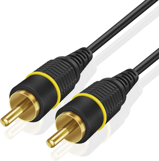 TNP Products Subwoofer S/PDIF Audio Digital Coaxial RCA Composite Video Cable (3