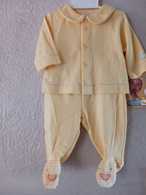 Baby Boy Clothes New Vintage Carter's 0-3 Month 2pc Yellow Little Duckie Outfit