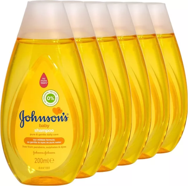 Johnson's Baby Shampoo 200 ml - Pure & Gentle Care - Pack of 6