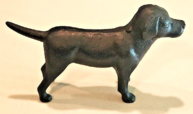 VTG Cast Iron Pointer Setter Labrador Hunting Dog Statue 5”Hx 8”L x 2”W