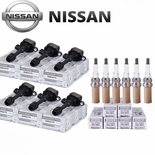 6 OEM IGNITION Coil & Spark Plug For Nissan Altima Maxima Quest Murano