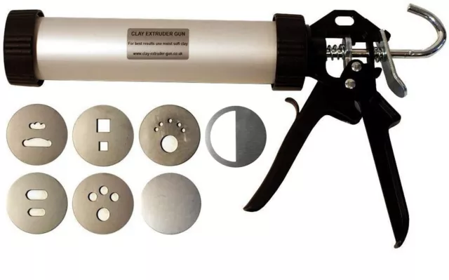 Large Clay Extruder Gun - Hand Held with quality Stainless Steel Extruder Plates