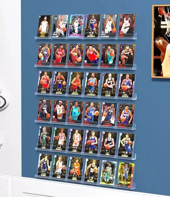 Premium Acrylic Wall Mounted Sports Card Display Holder Frame 6 Pack