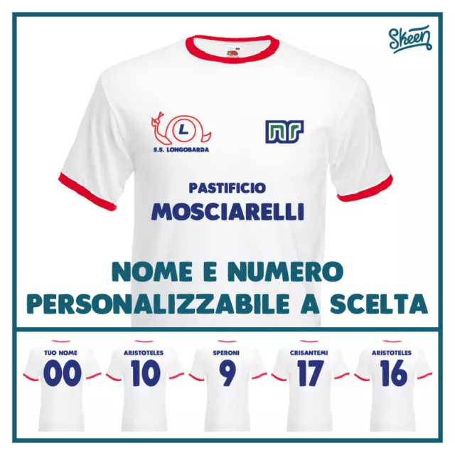 T-shirt Maglia Maglietta Tshirt da Uomo Calcio Longobarda Aristoteles Lino Banfi