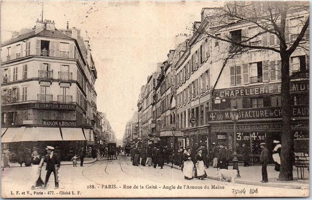 75014 PARIS - rue de la gaite et angle de l'avenue du maine