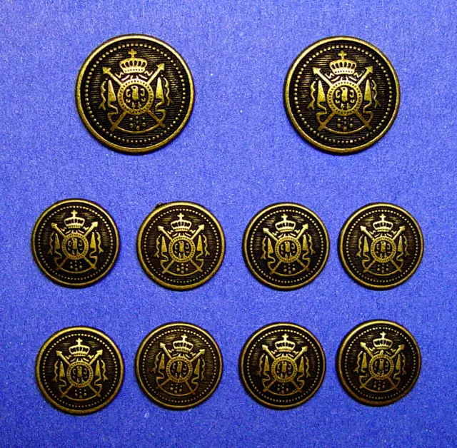 GEORGE Replacement Buttons 10 Dark Bronze Solid Metal Buttons GOOD USED COND.