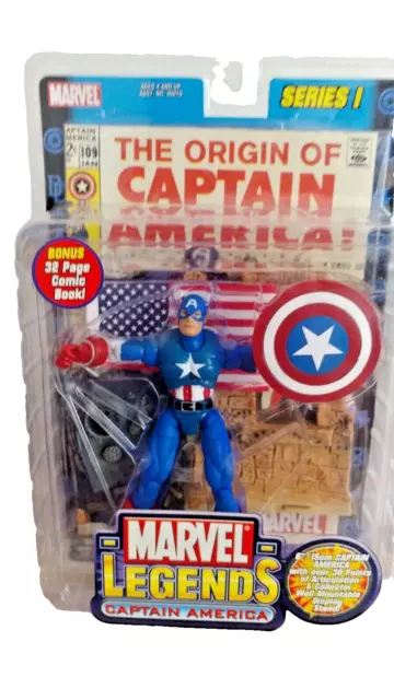 Marvel Legends Series 1 Captain America Action Figure by Toy Biz