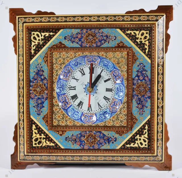 Wall Clock Handmade Wall art Inlay With Copper/ Christmas gift