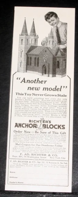 1916 Old Magazine Print Ad, Richter's Anchor Blocks, Never Stale, Carlos Only!
