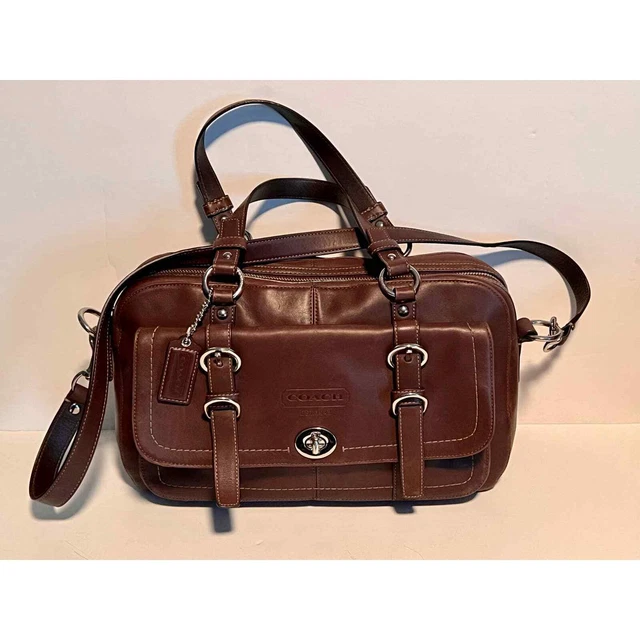 Coach Chelsea Brown Leather Double Handled Satchel/Crossbody Style #F14017
