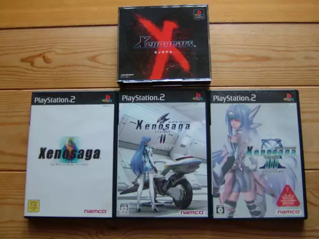 Xenogears Xenosaga I II III Trilogy Complete Set PS1 PS2 lot of 4 used