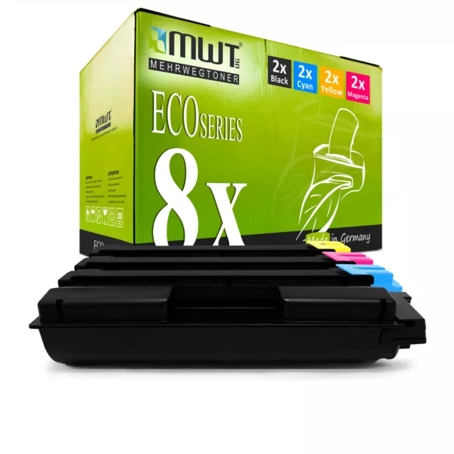 8x MWT Eco Cartuccia Sostituita Kyocera TK-5135C TK-5135K TK-5135M TK-513