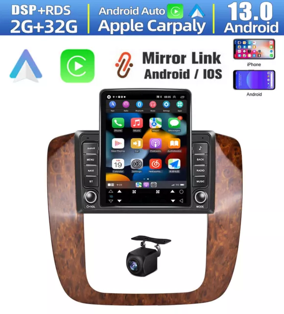 For GMC Sierra Yukon Silverado 2007-2014 Car Radio Android 13 Carplay GPS Stereo