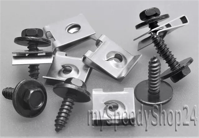 10x Dado Zincato 10x Viti Passaruota Clip per BMW Passaruota Ganci